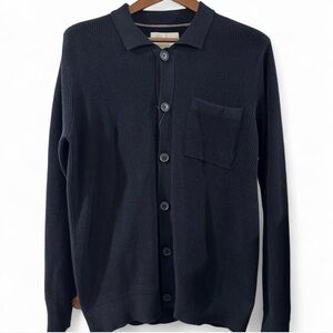 Brand New Method Men’s Navy Blue Long Sleeve Polo Cardigan Size Small